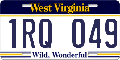 WV license plate 1RQ049