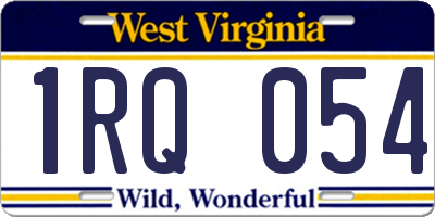 WV license plate 1RQ054