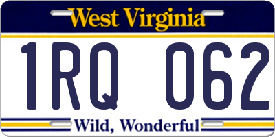 WV license plate 1RQ062