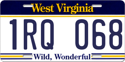 WV license plate 1RQ068