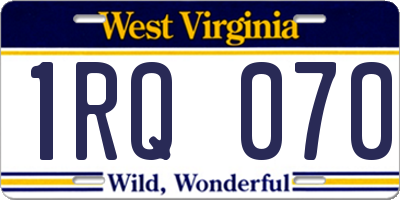 WV license plate 1RQ070