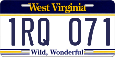 WV license plate 1RQ071