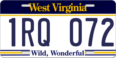 WV license plate 1RQ072