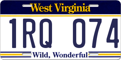 WV license plate 1RQ074