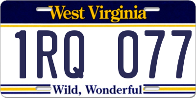 WV license plate 1RQ077