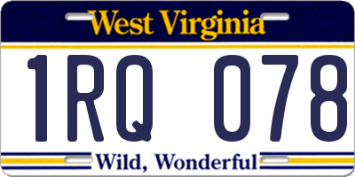 WV license plate 1RQ078