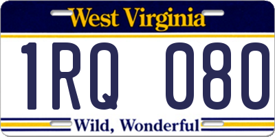 WV license plate 1RQ080