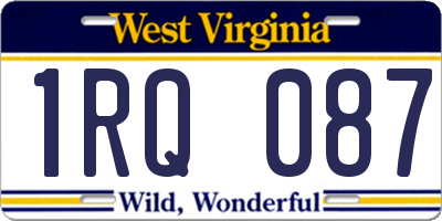 WV license plate 1RQ087