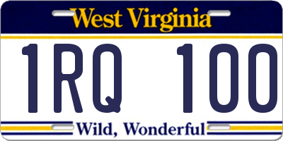 WV license plate 1RQ100