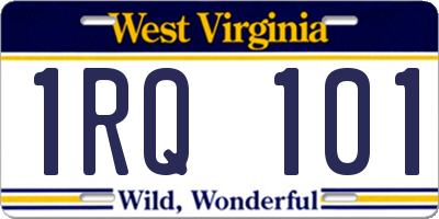 WV license plate 1RQ101
