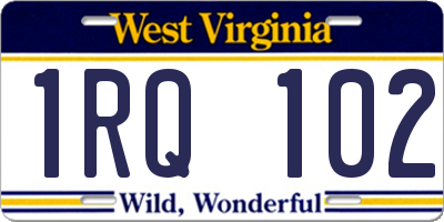 WV license plate 1RQ102