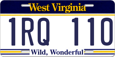WV license plate 1RQ110