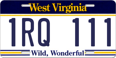 WV license plate 1RQ111