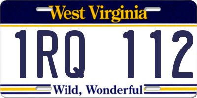 WV license plate 1RQ112