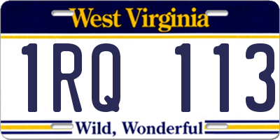 WV license plate 1RQ113
