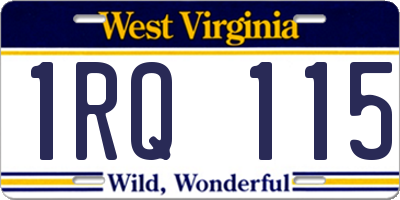 WV license plate 1RQ115