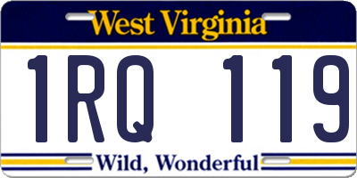 WV license plate 1RQ119