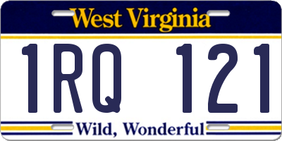 WV license plate 1RQ121