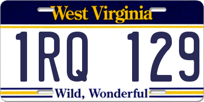 WV license plate 1RQ129