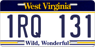 WV license plate 1RQ131