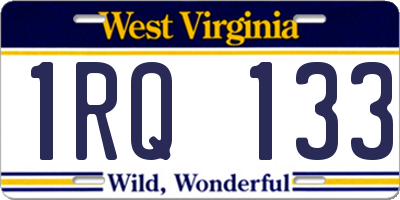 WV license plate 1RQ133