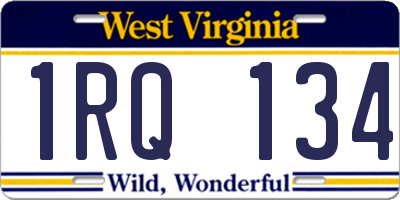 WV license plate 1RQ134