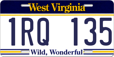 WV license plate 1RQ135
