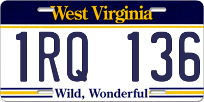 WV license plate 1RQ136