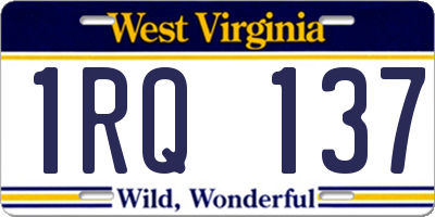 WV license plate 1RQ137
