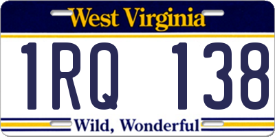 WV license plate 1RQ138