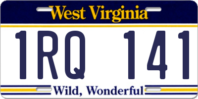 WV license plate 1RQ141