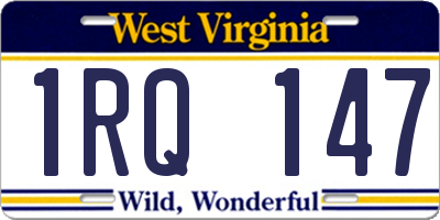 WV license plate 1RQ147