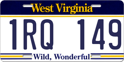 WV license plate 1RQ149