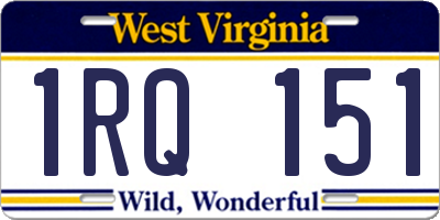 WV license plate 1RQ151