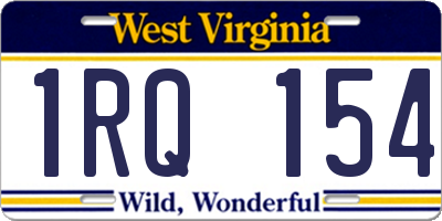 WV license plate 1RQ154