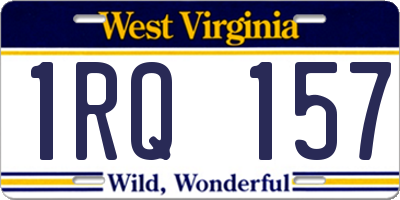 WV license plate 1RQ157