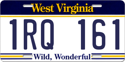 WV license plate 1RQ161