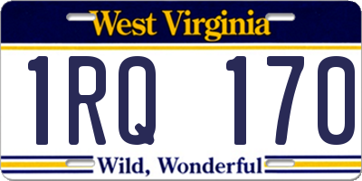 WV license plate 1RQ170