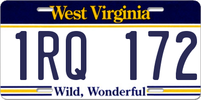 WV license plate 1RQ172