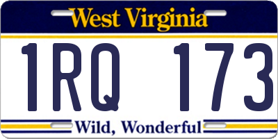 WV license plate 1RQ173