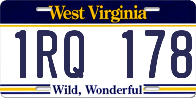 WV license plate 1RQ178