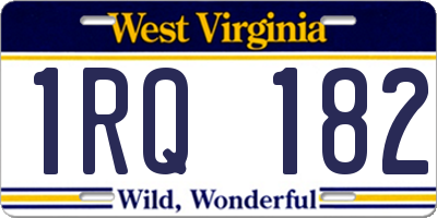 WV license plate 1RQ182