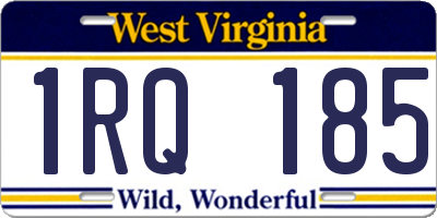 WV license plate 1RQ185