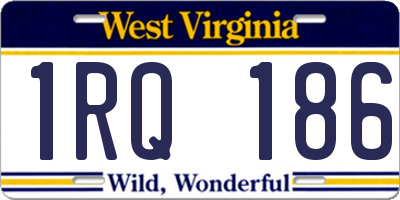 WV license plate 1RQ186