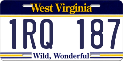 WV license plate 1RQ187