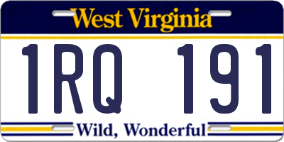 WV license plate 1RQ191