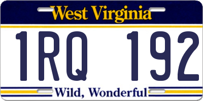 WV license plate 1RQ192