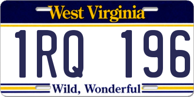 WV license plate 1RQ196