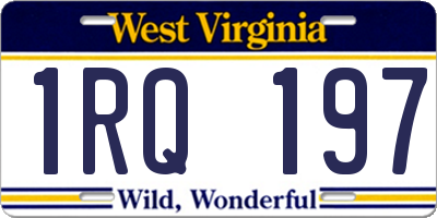 WV license plate 1RQ197