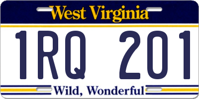 WV license plate 1RQ201